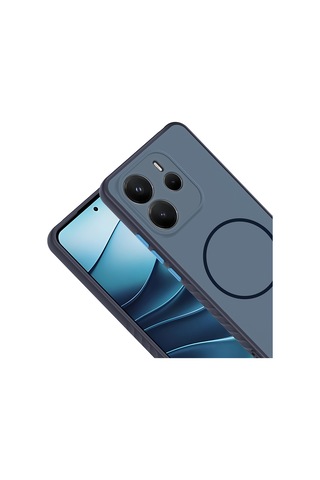 Maks Technology Redmi Note 14 4g Kılıf M-safe Şarj Özellikli Mkst Tea Kapak - Lacivert