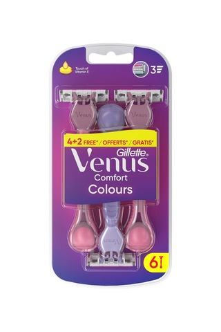 Lexroo Venus Comfort Colours Kadın Tıraş Bıçakları, 6 Kadın Tıraş Bıçakları