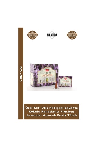 Özel Seri Ofis Hediyesi Lavanta Kokulu Rahatlatıcı Precious Lavender Aromalı Konik Tütsü