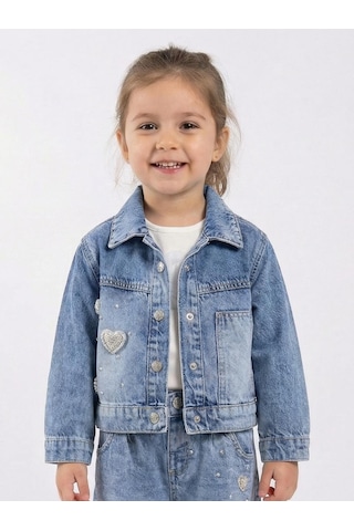 Xo Kids Kız Çocuk Ceket 1-4 Yaş 26173 Mavi