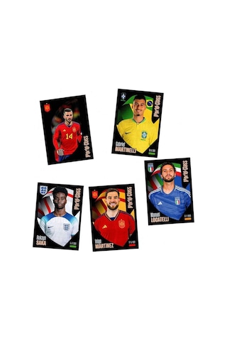 Panini Fifa World Class Koleksiyon Futbolcu 2024 Sticker Çıkartmaları + 20 Paket 100 Adet Sticker
