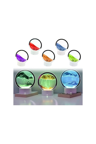 Led Işıklı Kum Saati Ev Ofis Dekorasyonu Hediye 7 Inç Kum Sanatı 3d Gece Lambası Kum Sanatı Yeşil