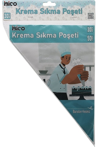 30 Cm 50'li Tek Kullanımlık Krema Sıkma Poşeti Lunaev 12v