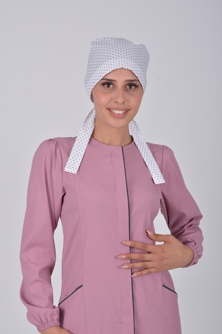 Tesettür Doktor Hemşire Bonesi - Beyaz Yıldız Beyaz