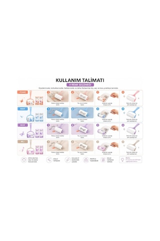 Kullan At Tüy Toplayıcı Rulo Seti 2'li Yedek Rulolu, 60 Yapraklı Güçlü Yapışkan Bant, Kıyafet Koltuk Halı