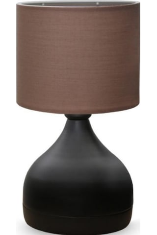 Milano Metal Gövdeli Abajur Kahve Kumaş Başlık Yatak Odası Salon Cafe Aydınlatma Çok Renkli