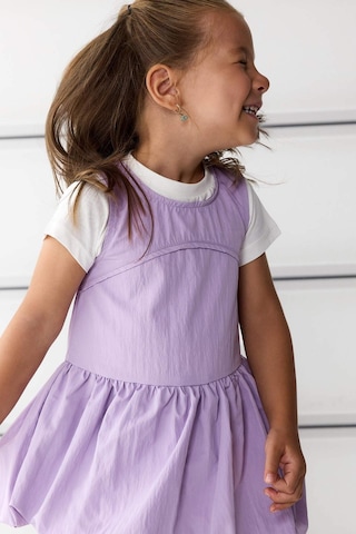 Defacto Kız Bebek 2li Takım Basic Düz Kısa Kollu Tişört Paraşüt Elbise F8274a525smpr342 Mor