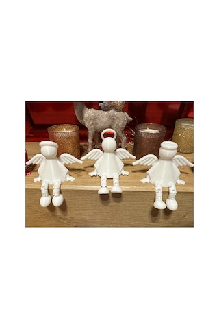3d 3 Lü Mini Melek Figürü Dekoratif Masaüstü Biblo Seti