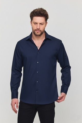 Oversize Rahat Kesim Erkek Gömlek Lacivert