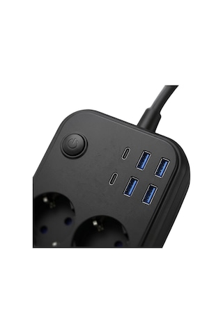 Akım Korumalı Uzatma Prizi 4 Usb 2 Type C Dayanıklı Güvenli Tasarım 0