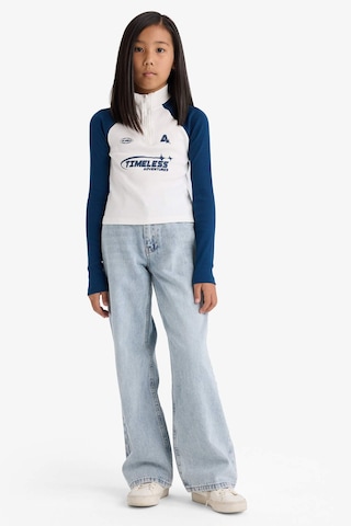 Defacto Kız Çocuk Fitted Balıkçı Yaka Slogan Baskılı Fitilli Kaşkorse Uzun Kollu Tişört E9654a825auer138 Ekru