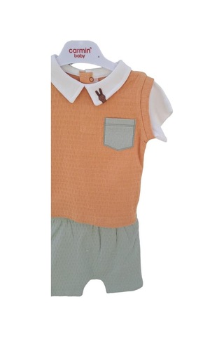 Erkek Bebek Pamuklu İkili Cep Detaylı Yazlık Takım-12577-mint Mint Yeşili