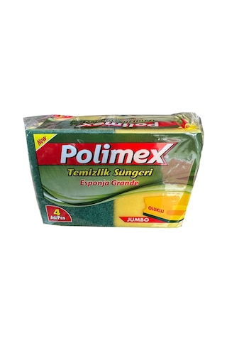 Polimex Endüstriyel Büyük Boy Oluklu Bulaşık Süngeri 4'lü 4.5 x 9 x 12 CM