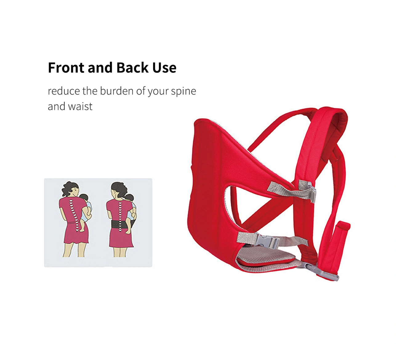 Youmex 3-16 Aylık Bebekler İçin Ergonomik Taşıyıcı Kemer - Yumuşak Kumaş, Bel Ve Omuz Ağrısı Azaltıcı, Renk Seçenekli Mor Mor