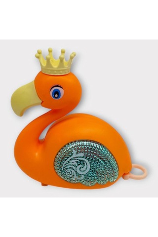 Kurmalı Işıklı Sevimli Flamingo - Turuncu Lisinya