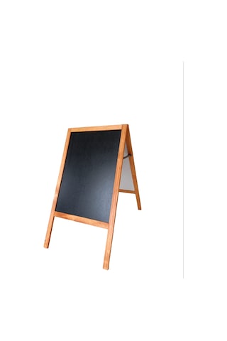 Menü Tahtası Ahşap Ayaklı Çift Taraflı Yazı Tahtası 95x50