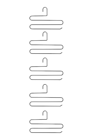 Edora Home 5'li Dolap İçi 3 Katlı Siyah Pantolon Askılık - Metal Paslanmaz Siyah