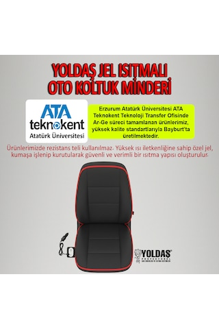 Yoldaş Sırtlıklı, Jel Isıtmalı Oto Koltuk Minderi 15 Saniyede Hızlı Isınma 1 Yıl Garanti 1 Set