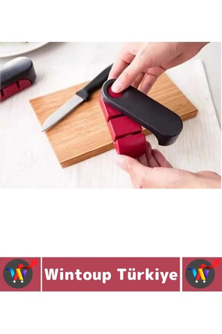 Bıçakbileyici Ergonomik Tutuş Kaymaz Taban İnce Kaba Bileme 2 Kademeli Katlanabilir Bıçak Bileyici