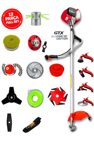 Prowackers German Rxk-9400 Class Yan Tipi Benzinli Ot Çalı Çim Biçme Tırpanı+ 12 Pcs Komple Setli