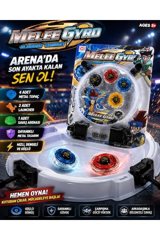 Meleegyro 4 Lü Metal Beyblade Arena Seti 4 Topaç 2 Fırlatıcı Meleegyro 4 Lü Metal Beyblade Arena Seti 4 Topaç 2 Fırlatıcı