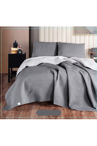 Colors&colors Dilara Çift Kiş. Yatak Örtüsü 220x240 -a.gri K.gri Gri