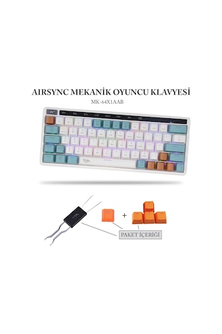 Gameagle Airsync MK-64X1aAAB Mavi Switch Kablosuz Oyuncu Mekanik Klavye