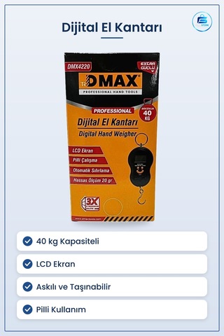 Dijital El Kantarı Elektronik 40 Kg Kapasiteli Lcd Ekran Pilli Ta