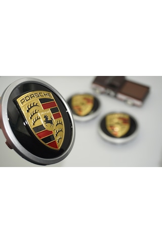 Dk Tuning Porsche Yeni Nesil Siyah Gri Jant Göbeği Kapak Seti 76m