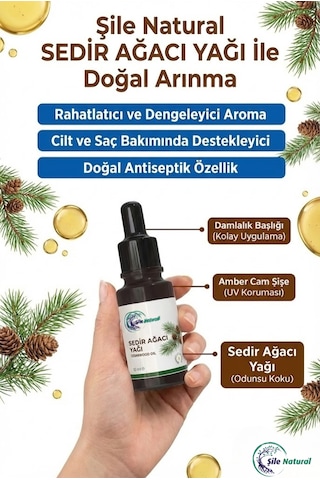 %100 Saf Sedir Ağacı Yağı Doğal Saç Ve Cilt Bakım Yağı 10 Ml Aromaterapi Uçucu Yağ