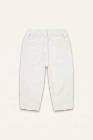 Defacto %100 Pamuk Baggy Fıt Gabardin İşlemeli Ecru Pantolon Kız Bebek H9302a526auer105 Ekru-er105