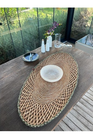 Runner - 1 Adet - 110 X 55 Cm Natural Kahverengi