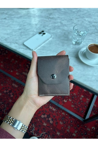 Mft Leather Hakiki Deri Çıtçıtlı Erkek Cüzdan Nova 5801 Kahverengi