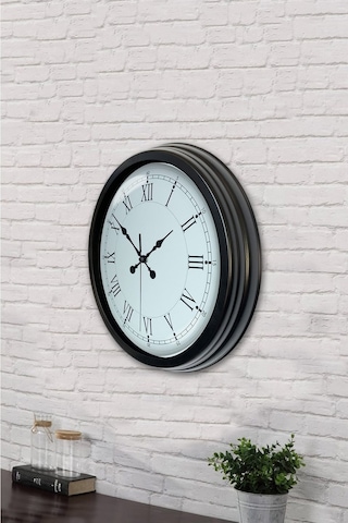 40 Cm Siyah Metal Retro Duvar Saati Diğer