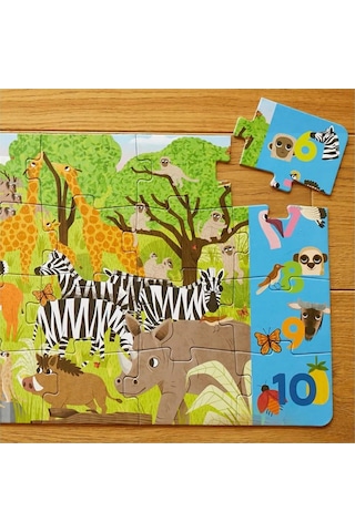 Moritoys African Savanna 36 Parça Xxl Yapboz, Gözlem Ve Sayma Oyunu 3-5 Yaş