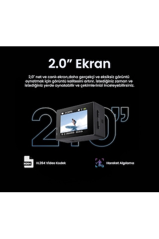SJCAM SJ4000 Air WiFi 4K UHD 16MP 2” Geniş Ekran H.264 900mAh 30 Metre Su Geçirmez Aksiyon Kamerası