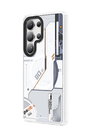 Galaxy Uyumlu S25 Ultra Kılıf Magsafe Şarj Özellikli Benks Dynamic Mecha Serisi Kapak Beyaz Beyaz