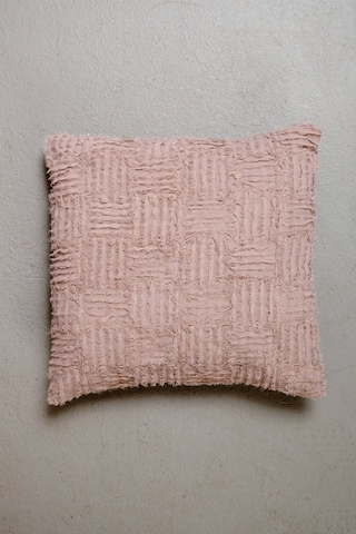 Peraluna Foam Pıllow Şifon Şerit Triko Yastık Kılıfı 45x45 Cm Pudra - Pudra