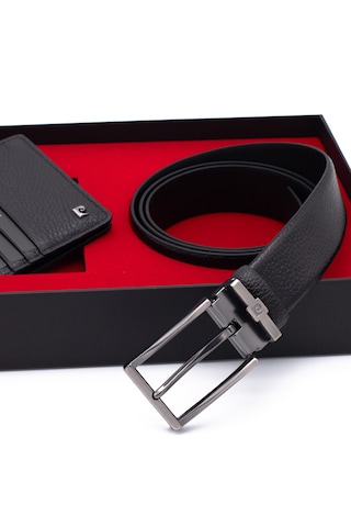 Pierre Cardin Deri Cüzdan & Kemer İkili Set Pc100f-0205f6d Siyah