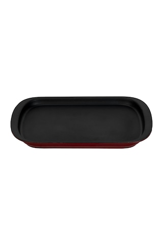 Lava Döküm Dikdörtgen Servis Tabağı Ölçü 32x20cm.-bordo Bordo