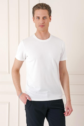 Efor Slim Fit Bisiklet Yaka Pamuklu Beyaz Tişört Ts 880 Beyaz
