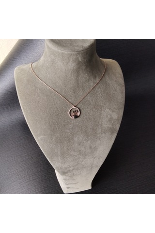 925 Ayar Gümüş Kadın Kolye- Rose Renk - Şık Tasarım - Model 2 Gümüş