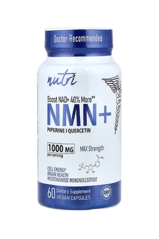 Nutri, Nmn+ Max Strength Nicotinamide Mononucleotide 60 Vegan Caps