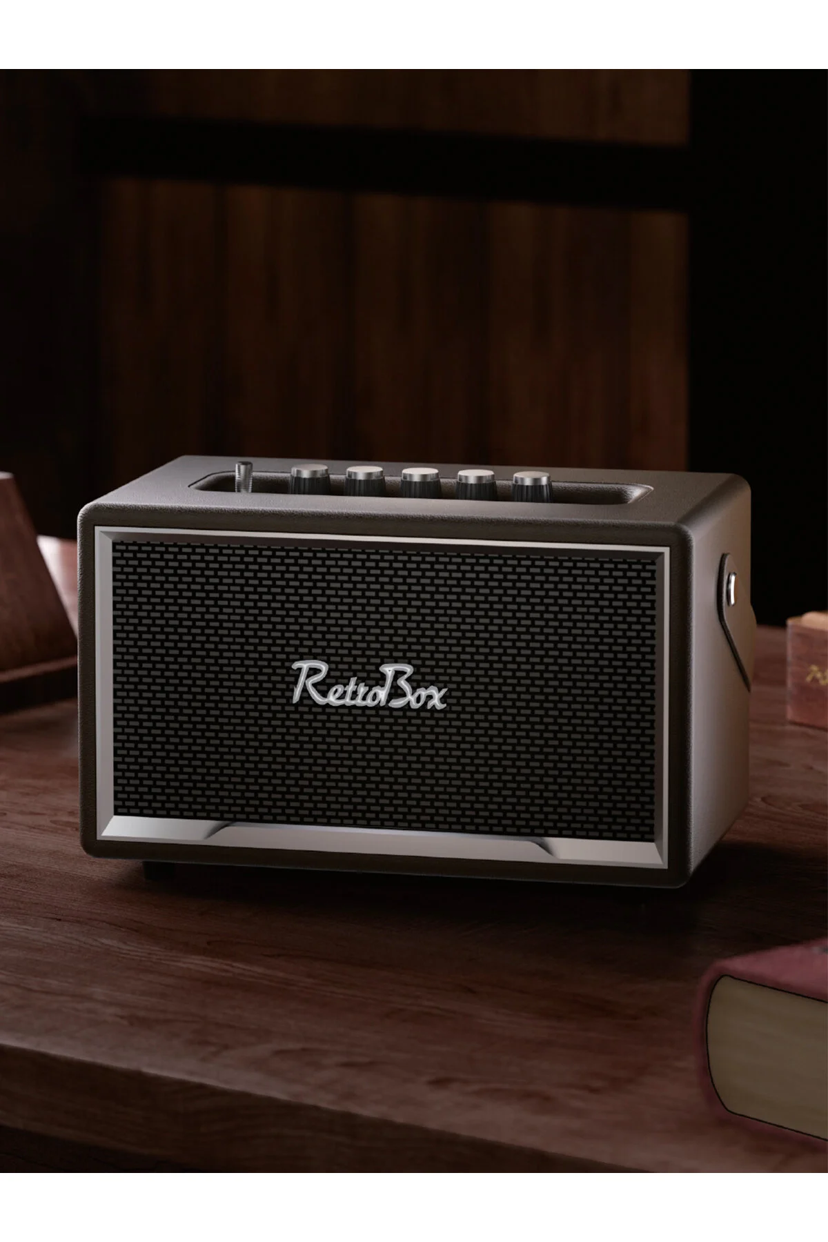 Acs-17 Retro Tasarım 100w Bluetooth Hoparlör Kablosuz Mikrofonlu Vintage Müzik Kutusu