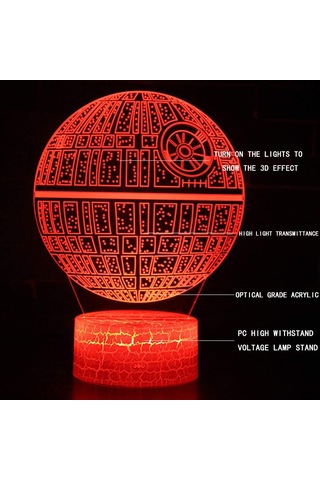 3d İllüzyon Lambası Gece Lambası Renk Değiştiren Dekorasyon Lambası Erkek Kız Masa Lambası Doğum Günü Festivali Noel Çok Renkli