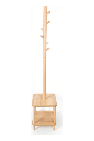 Komodinli Ayakkabılık Portmanto Ofis Ahşap Ayaklı Naturel Elbise Askısı 170x60x35 - Naturel Naturel
