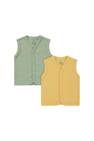 Minidamla Basic 2'li Set 3-12 Ay Yelek - Yeşil