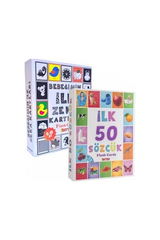 Diytoy Flash Cards İlk 50 Sözcük + Bebeğimin İlk Zeka Kartları 2'li Set