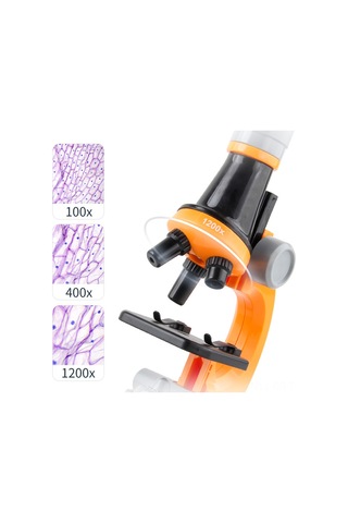 Singree Çocuklar İçin Bilim Keşif Mikroskobu Seti - 100x/400x/1200x Büyütme, Led Işık, Egzersiz Araçları İle - Mavi Pil İçermez Mavi