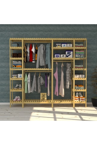 Runo X - Açık Ahşap Gardırop ""robot Süpürge Kullanımına Uygundur